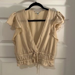 American Eagle cream blouse size XL